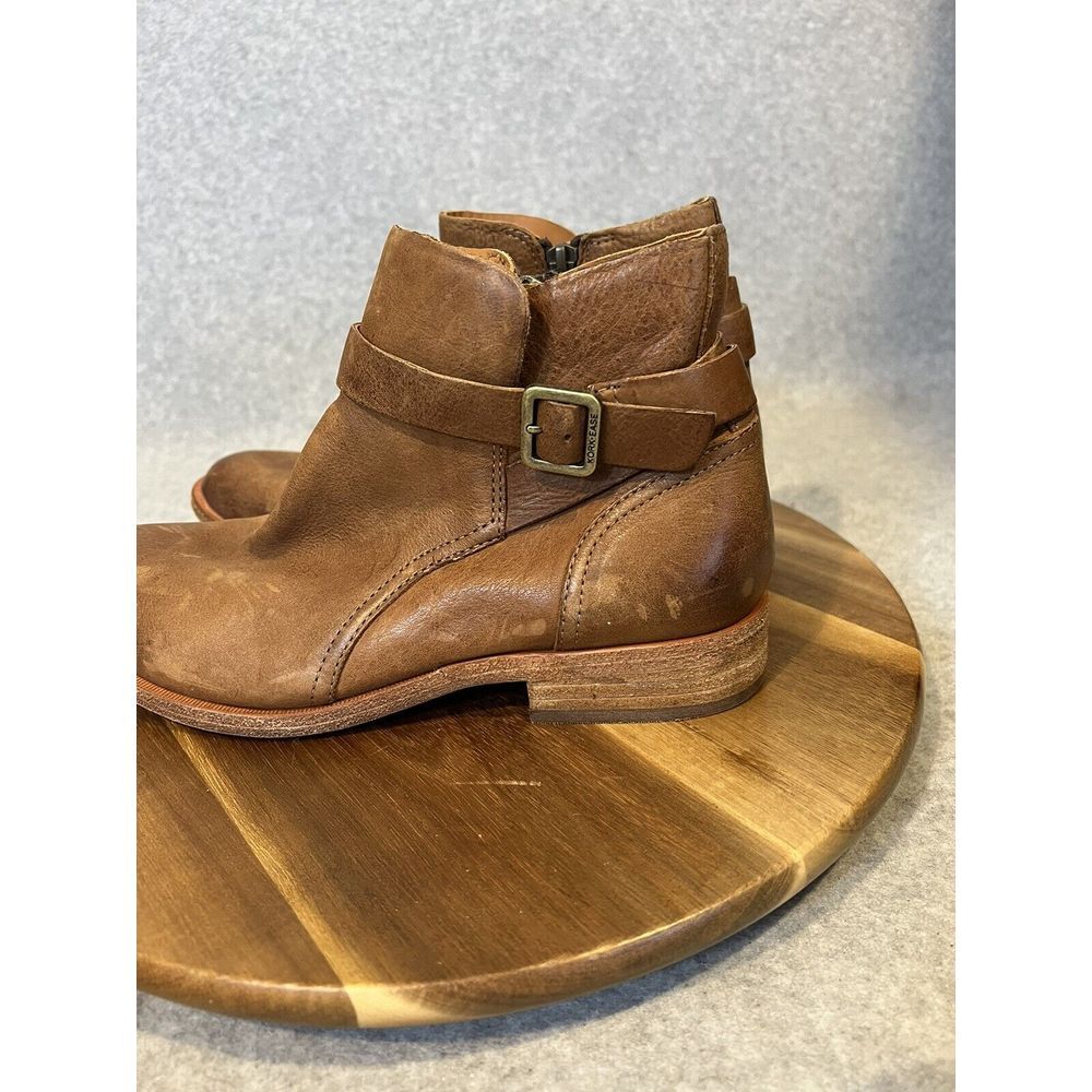 Kork Ease Women Viki Ankle Booties Size 7 Brown Leather‎ Side Zip - Picture 5 of 11